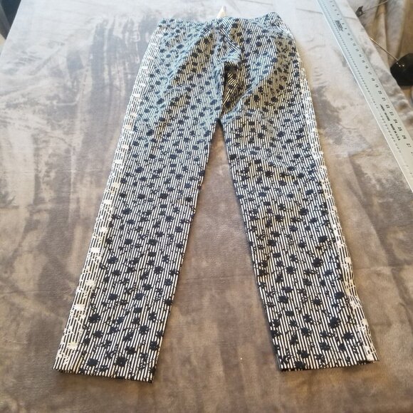 D. Exterior Women's Ankle Pants Mid-Rise Striped Floral Print Size 40 Straight - Picture 7 of 7